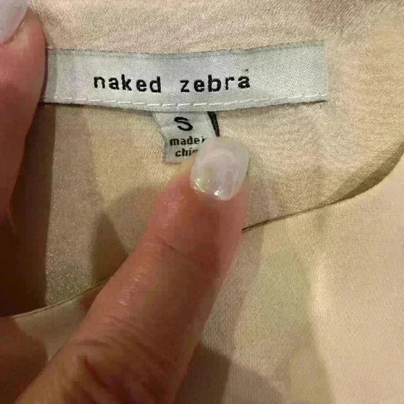 Naked Zebra Ivory Sheath Dress Size Small - Picture 3 of 6